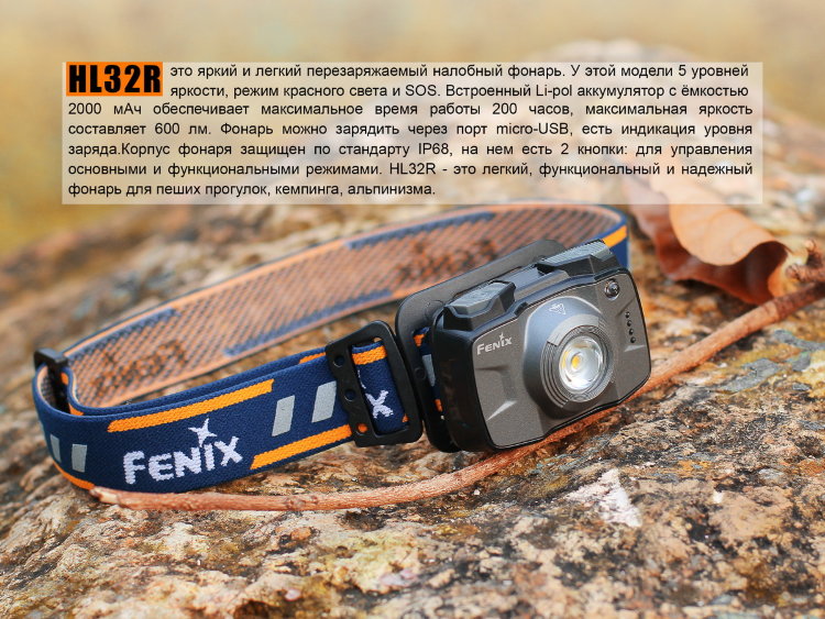 Fenix - Фонарь на резинке рыбацкий HL32R