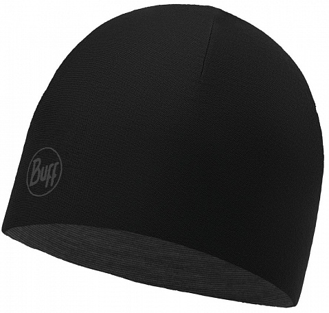 Buff - Практичная двусторонняя шапка Lightweight Merino Wool Reversible Hat Black-Grey