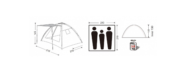 King Camp - Легкая палатка 3092 Monza Mono 2
