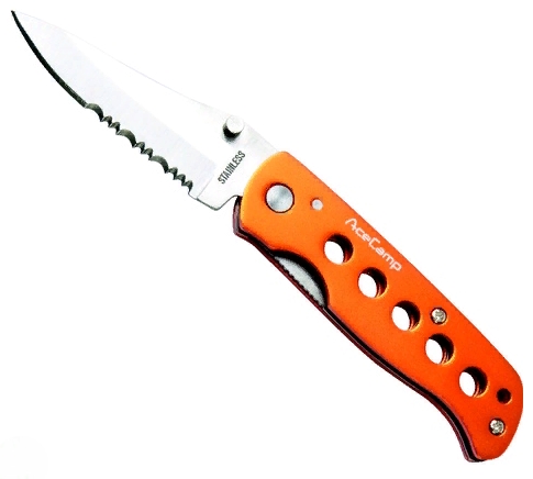 Ace Camp - Удобный складной нож с зазубренным лезвием