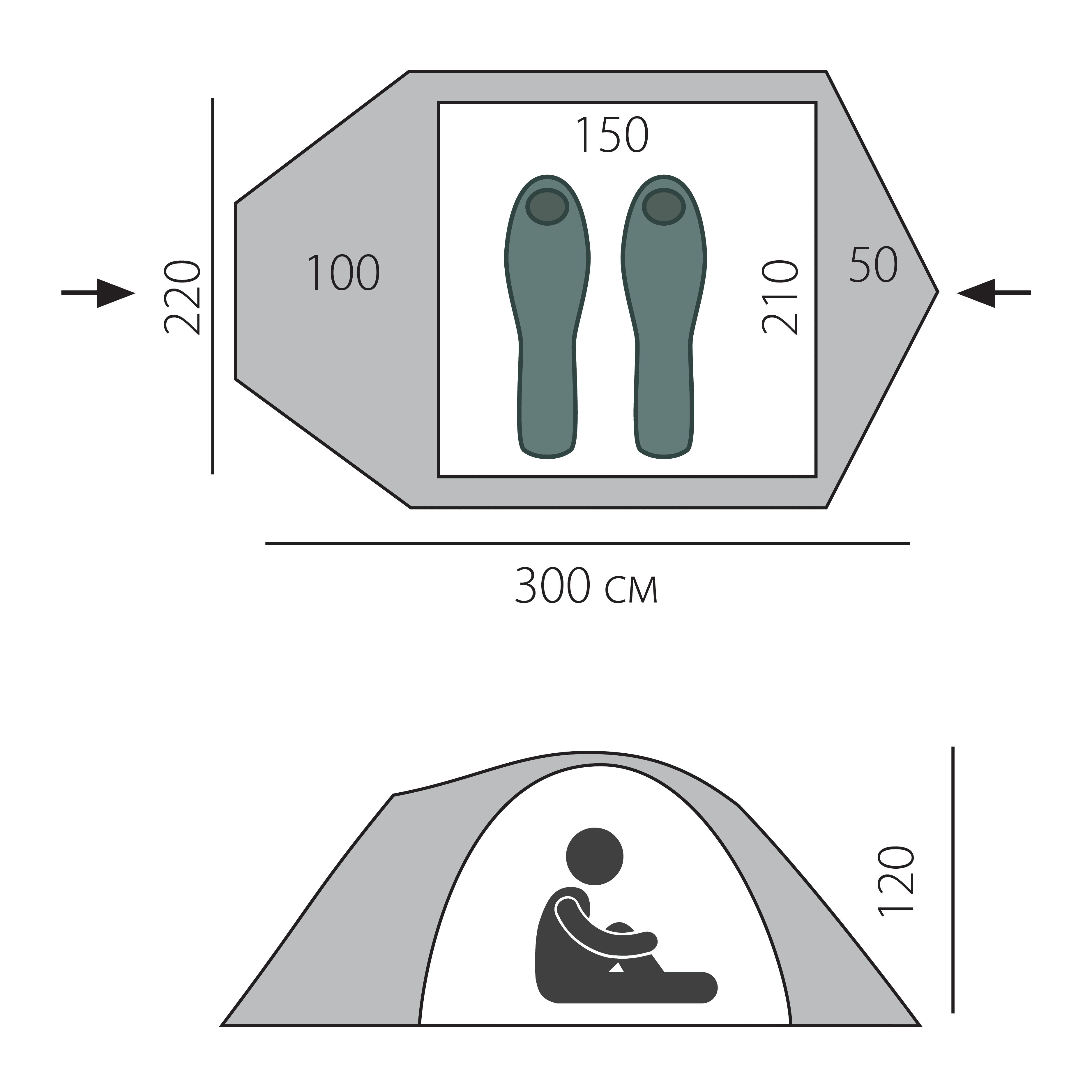 Двухместная палатка BTrace Shield 2