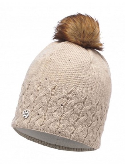 Buff - Теплая шапка Knitted & Polar Fleece Hat Elie Beige