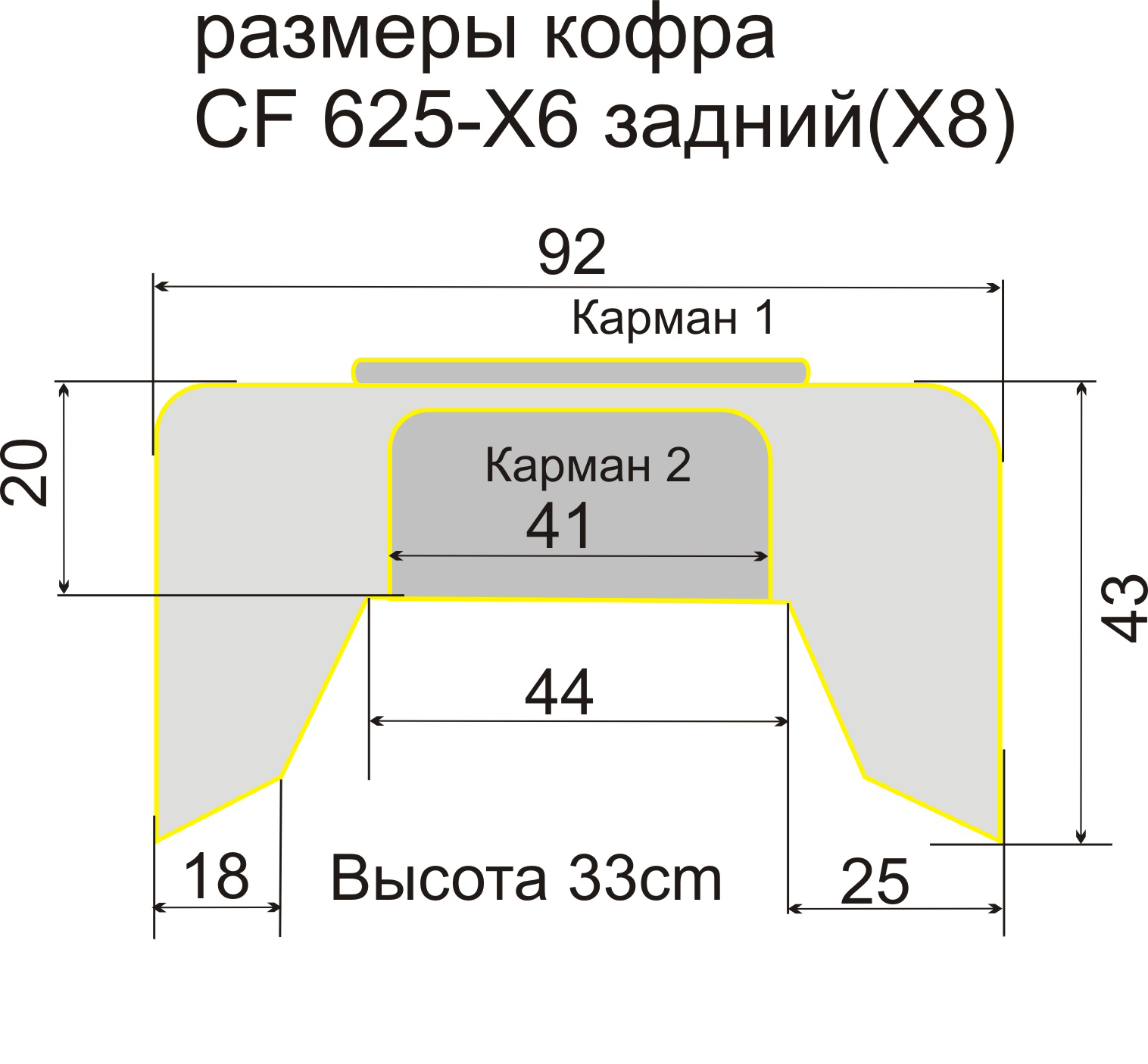 Baseg - Кофр для квадроцикла CF 625-X6 (сумка на багажник) задний(X8)