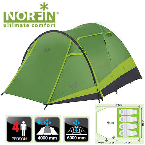 Norfin - Палатка 4-х местная Rudd 3+1 NF
