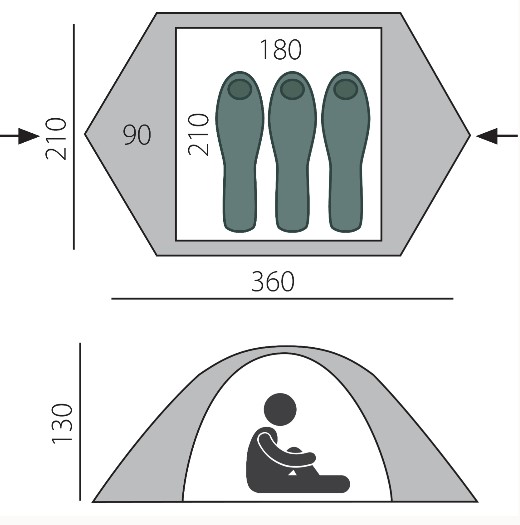 Трехместная туристическая палатка BTrace Strong 3