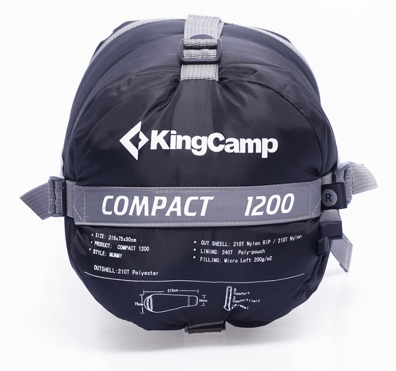 KingCamp - Походный спальник Compact 1200 правый (комфорт +8С)