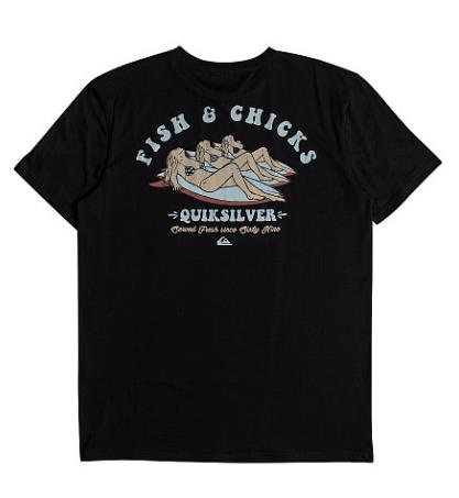 Quiksilver - Темная мужская футболка Fish And Chicks