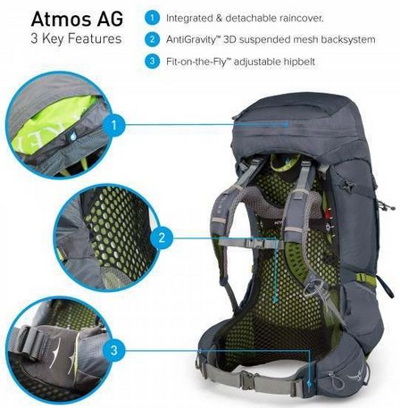 Osprey - Рюкзак для альпинизма Atmos AG 65