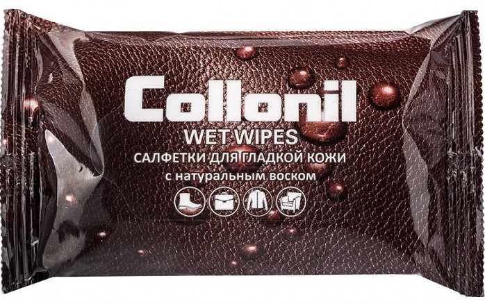 Салфетки чистящие Collonil №15 для ухода за гладкой кожей с натуральным воском