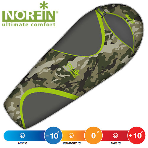 Norfin - Туристический мешок-кокон Scandic Plus 350 с левой молнией (комфорт 0 С)