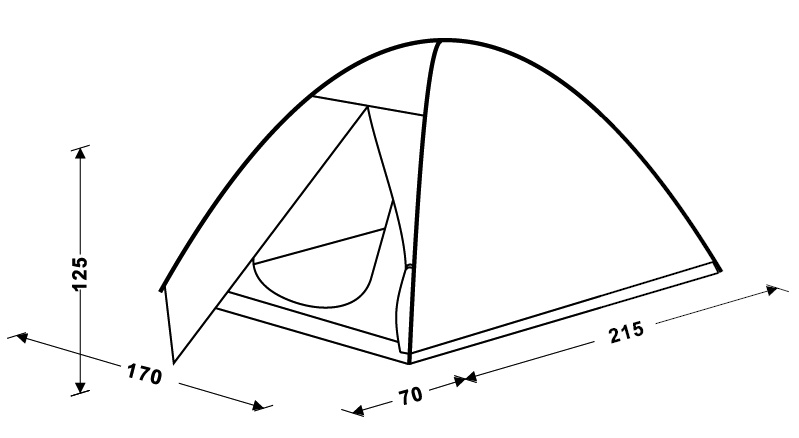 KingCamp - Туристическая двухместная палатка 3006 Hiker Fiber 2