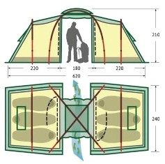 Схема палатки Alexika Maxima 6 Luxe