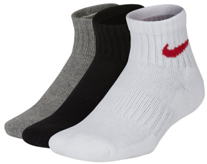 Носки спортивные Nike Performance Cushioned Quarter Training Socks (3 Pair) Kids' 